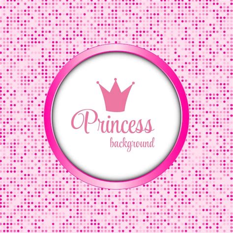 Premium Vector | Pink princess crown frame vector illustration. eps10