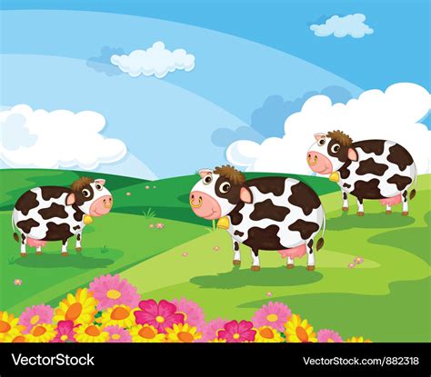 Three cows Royalty Free Vector Image - VectorStock