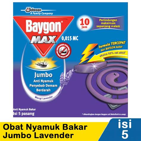 Baygon Obat Nyamuk Bakar Jumbo 5's Lavender | Klik Indomaret