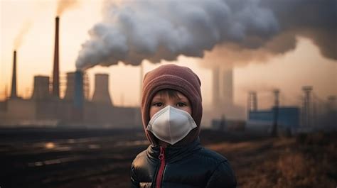 Premium AI Image | Children wearing masks to prevent air pollution ...