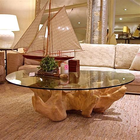 tree trunk table- this could be cool with my glass i have already ...