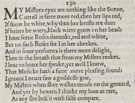 Shakespeare's Sonnets - Sonnet 130 | Share My Lesson