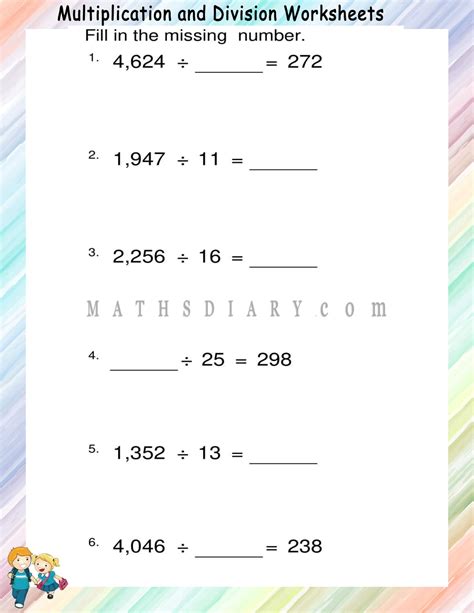 Finding missing dividend,divisor and quotient - Math Worksheets ...