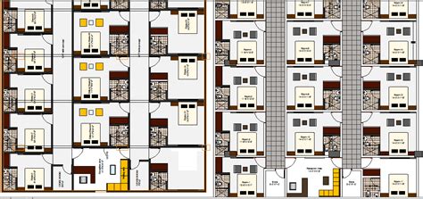 Guest house hotel architecture layout plan details dwg file - Cadbull