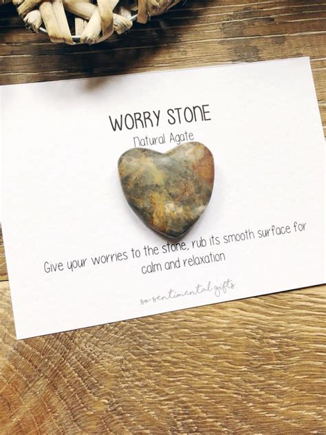 Worry Stone Stress Reliever Worry Heart Stone Gift | Etsy