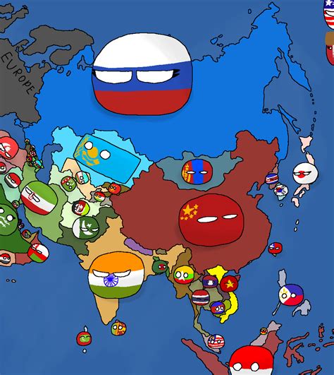 Countryballs Asia Map