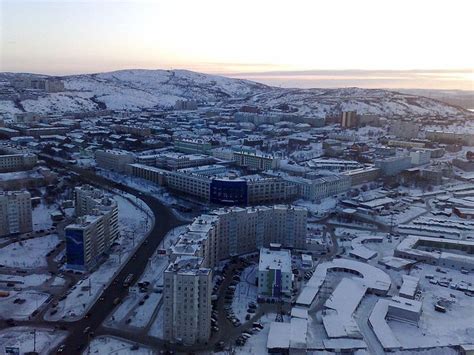 Winter in Murmansk (Russia). | Airplane view, Murmansk, Russia