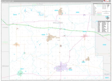 Williams County, OH Wall Map Premium Style by MarketMAPS - MapSales