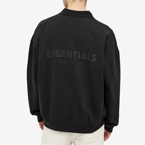 Fear of God ESSENTIALS Holiday Long Sleeve Polo Stretch Limo | END. (US)