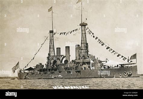 USS Nebraska (BB14), American battleship. Date: circa 1918 Stock Photo ...