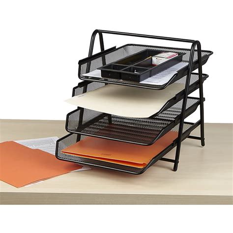 Desk Organizer Paper Tray with 3 Tier or 4 Desktop File Organizer ...