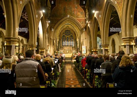 The Choir leading the congregational singing at the Christmas Eve Stock ...