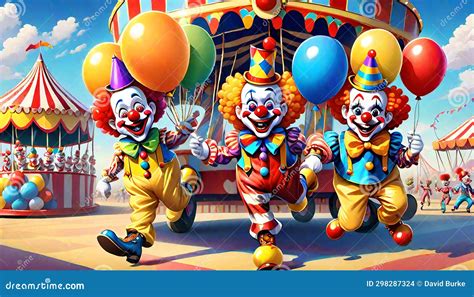 Circus Clowns Balloons Fun Community Entertainment Stock Photo - Image ...