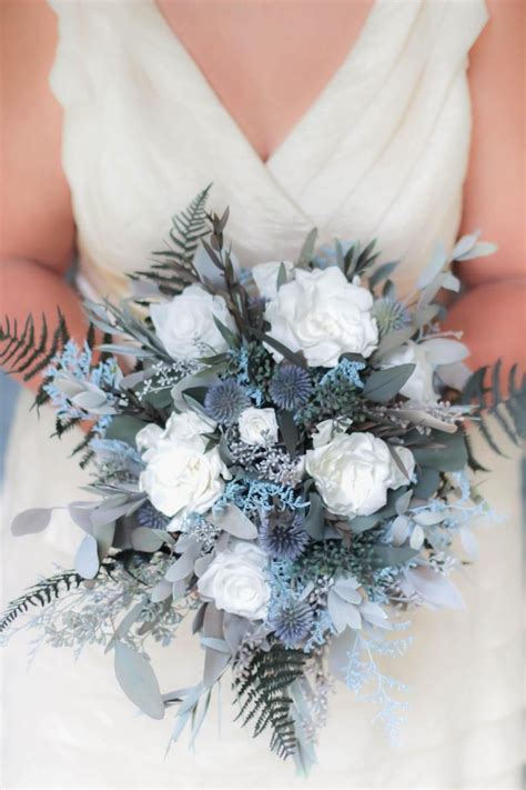 Dusty Blue, Steele Blue, Slate Blue Bouquet | Dried Flowers | Preserved ...