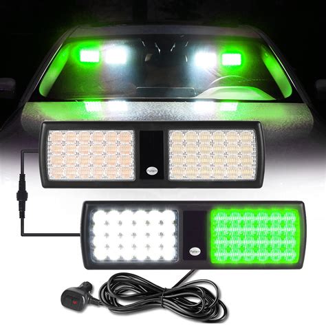 Buy Lattofigy 2 in 1 Green/White LED Visor Strobe Lights Flashing ...