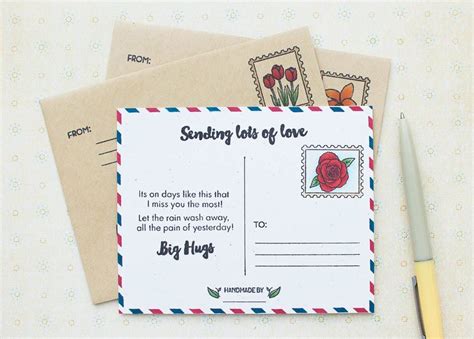 How To Make Your Own DIY Postcard using Stamps + Video Tutorial | Diy ...