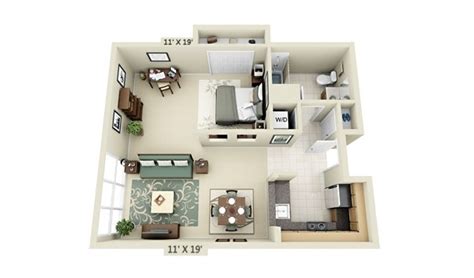 studio apartment 3d floor plan | Interior Design IdeasInterior Design ...