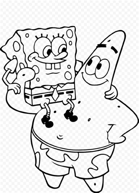 HD Spongebob With Patrick Outline Characters Transparent PNG | Cartoon ...