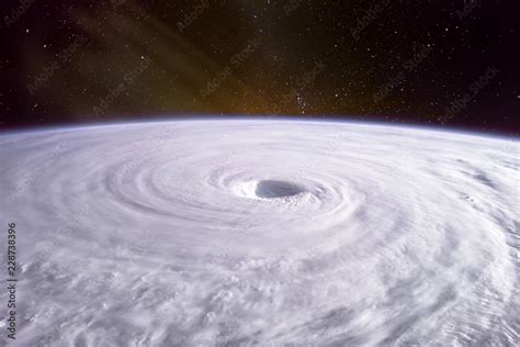 Typhoon. Satellite view. Elements of this image furnished by NASA ...