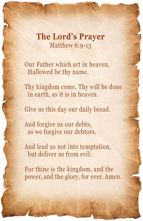 The Lord's Prayer Niv Printable