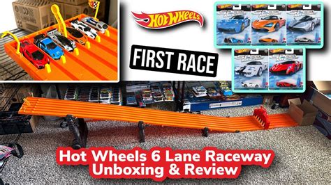 Hot Wheels 6 Lane Raceway Unboxing and Review. Plus First Race - YouTube