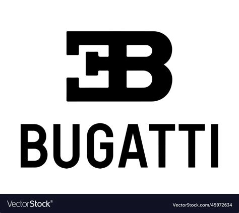 Bugatti brand symbol logo name white design Vector Image