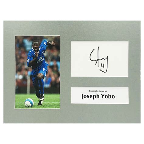 Signed Joseph Yobo Photo Display - 12x8 Everton Icon