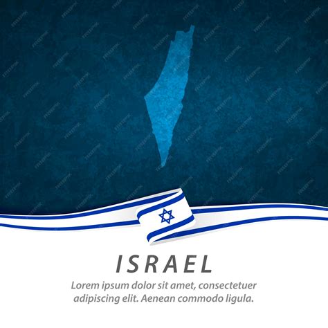 Premium Vector | Israel flag with central map