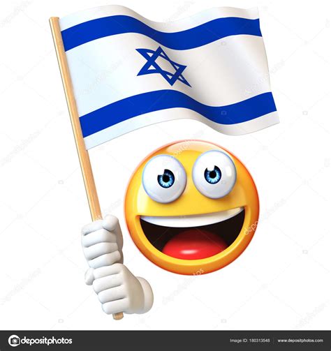 Emoji Holding Israel Flag Emoticon Waving National Flag Israel ...