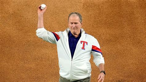 George W. Bush throws out ceremonial first pitch before Game 1 of World ...