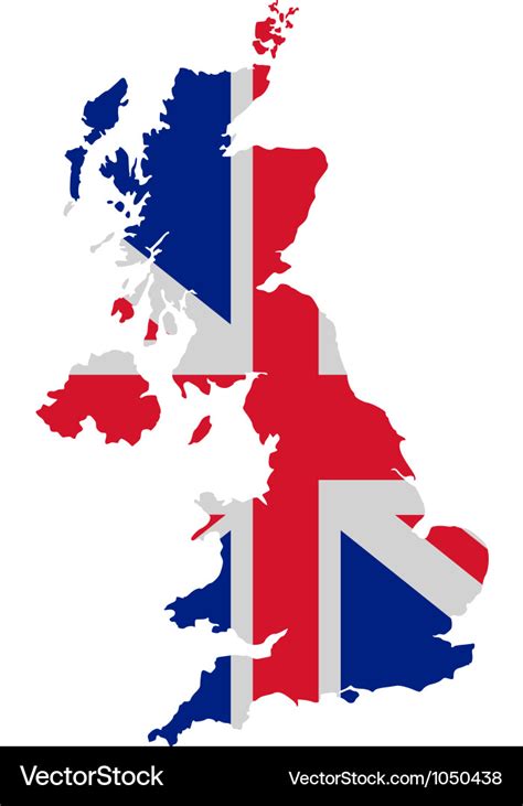 Map and flag of united kingdom Royalty Free Vector Image