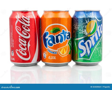 Coca-Cola, Fanta and Sprite Cans Editorial Stock Image - Image of ...