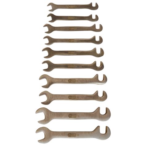 BRONZEplus Double open ended spanner set small, 10 pcs | Non Sparking ...