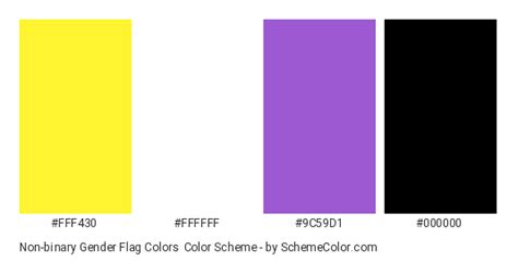 Non-binary Gender Flag Colors Color Scheme » Black » SchemeColor.com