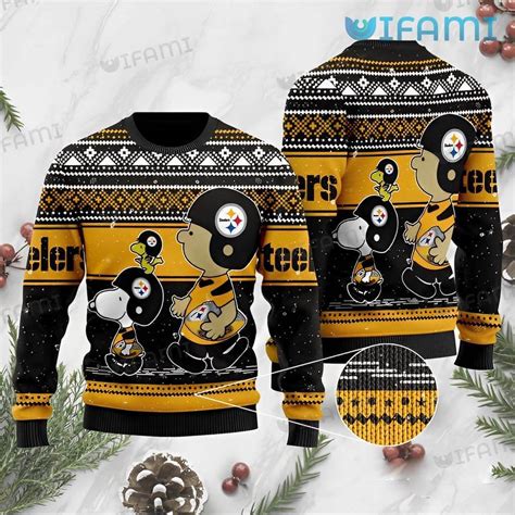 Steelers Christmas Sweater Charlie Brown Snoopy Woodstock Pittsburgh ...