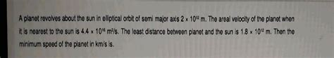 A planet revolves about the sun in elliptical orbit of semi major axis ...