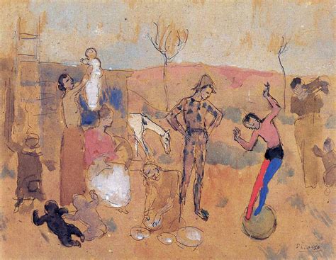 Family of jugglers - Pablo Picasso, Rose Period, watercolor/paper Pablo ...