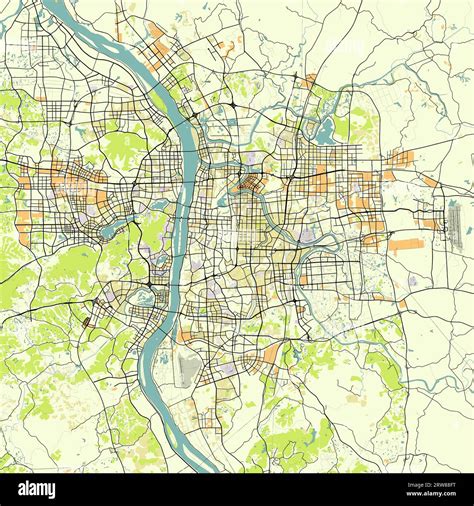 Map of Changsha, Hunan, China Stock Vector Image & Art - Alamy