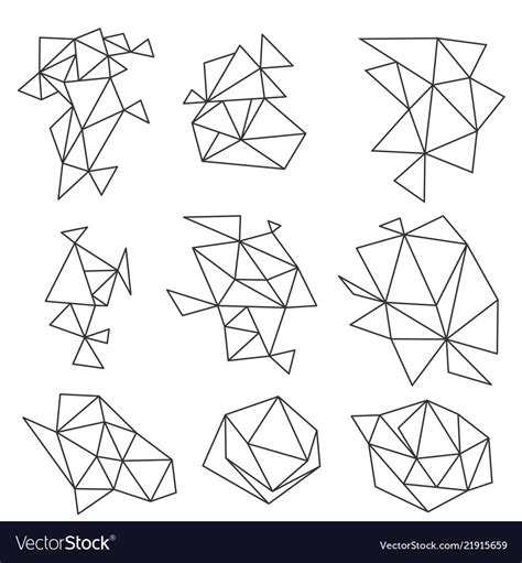 Abstract geometric shapes set on white Royalty Free Vector