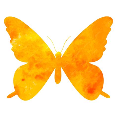 Premium Vector | Watercolor silhouette butterfly orange