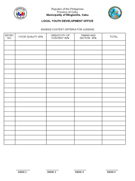 Singing Contest Criteria For Judging | PDF