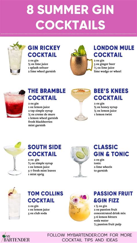 Summer Gin Cocktails Gin Cocktails Summer, Fruity Cocktail Recipes, Gin ...