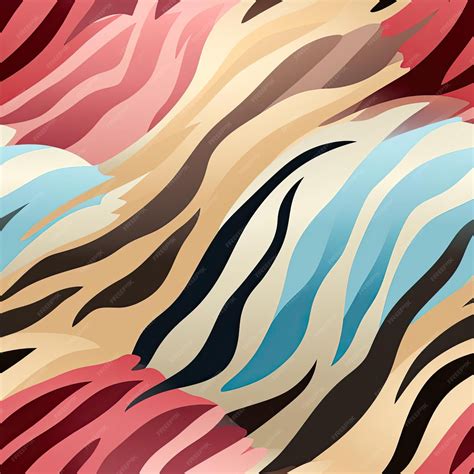 Premium AI Image | Colorful zebra print background with flowing forms ...