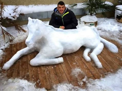 10 Amazing And Funny Snow Sculptures Made In People's Yards