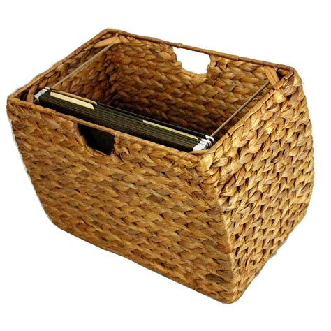 Seagrass Basket Hanging File Folder Storage with Liner Work From Home ...