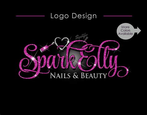 Nail Salon Logo, Glitter Logo, Bling logo, Nail Polish Logo, Logo for ...