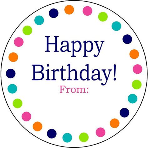 Everyday Happy Birthday Round Gift Labels by PaisleyChickInks ...