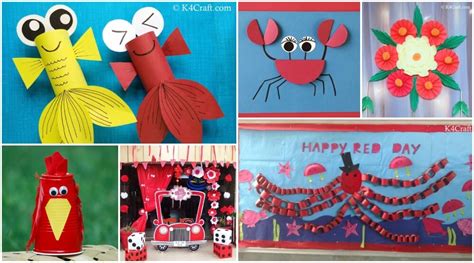 40 Red Day Craft Ideas & Activities for Preschool Kids • K4 Craft