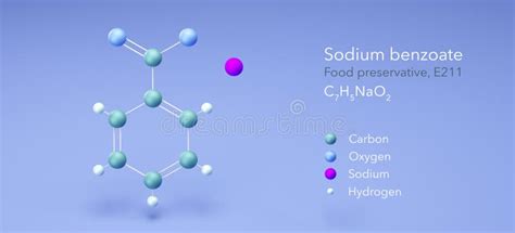 Sodium Benzoate Molecule, Molecular Structures, Food Preservative E211 ...