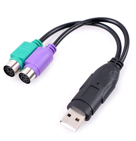 USB To Dual PS2 Connector Cable Cord Adapter Converter For PS2 ...